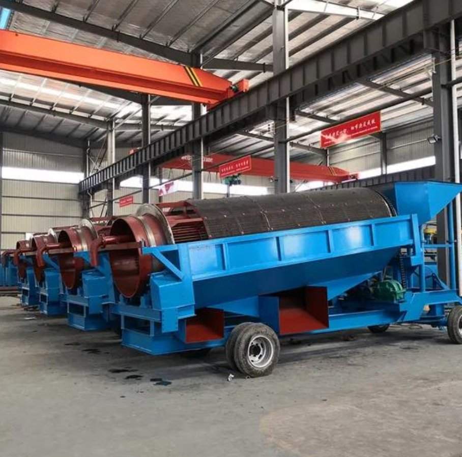 WSHT Mobile Gold Trommel Screen Alluvial Gold Washing Machine Portable Rotary Gold Mining Trommel Equipment