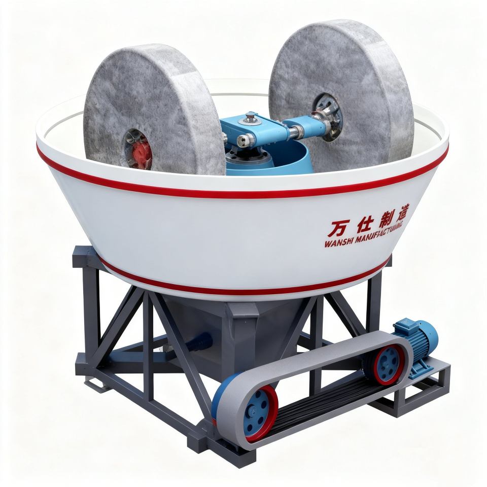 WSHT Wet Pan Mill Rock Gold Ore Fine Grinding Machine High Manganese Steel Wet Pan Milling Equipment
