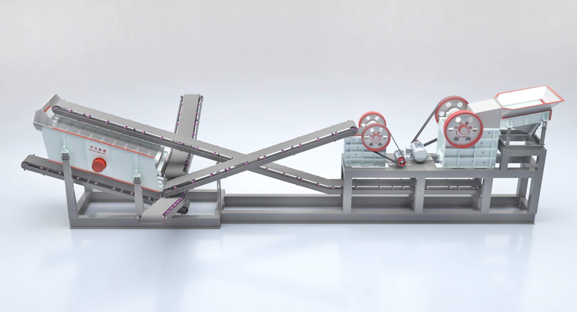 WSHT Tire Frame Mobile Crushing and Screening Station, Separate Trailer Mobile Stone Crushing & Screening Plant